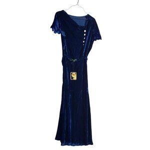 1930s Openhym's Debuvel Transparent Velvet Dress — Art Deco Silk Velvet Gown